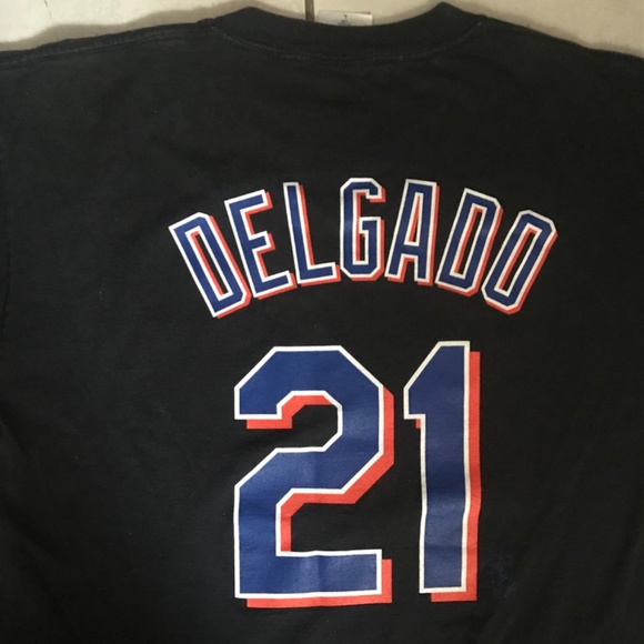 Men’s New York Mets Carlos Delgado 21 MLB Majestic t-Shirt Jersey Size Large - Picture 9 of 9